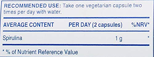 Swanson Ultra Standardised Spirulina Natural Blue-Green Algae 10% Phycocyanin 500mg, 90 Vegetarian Capsules, ITEM-RE-059860:UK-Label - BeesActive Australia