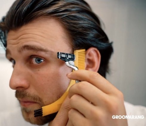 New Groomarang Beard Styling and Shaping Template Comb Tool Perfect Lines & Symmetry Shape Face Neck Line Fast And Easily. - BeesActive Australia