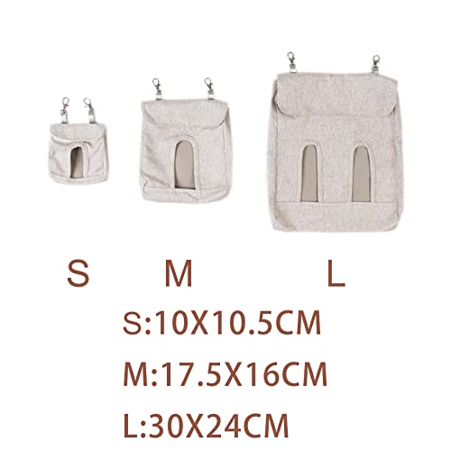 ABLAZEZAI Rabbit Hay Feeder Bag, Guinea Pig Hay Feeder Storage,Sack Hay Bag Feeding Bag Hay Feeder Storage for Chinchilla Hamsters Rabbit Guinea Pig Small Animals L Grey - BeesActive Australia