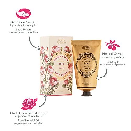 Panier des Sens Rose Hand cream - Made in France 96% natural - 2.6floz/75ml 2.6 Fl Oz (Pack of 1) - BeesActive Australia