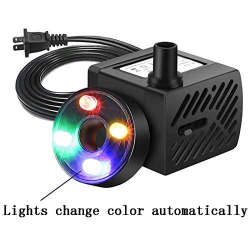 Submersible Water Pump with LED Light for Indoor Tabletop Fountains Aquarium Fish Tank (180L/H 3W) - BeesActive Australia