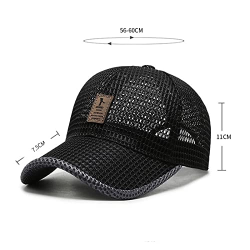 FASHIXD Summer Mesh Baseball Cap for Men Women Trucker Mesh Hat Baseball Hats Outdoor Sports Running hat 1-black - BeesActive Australia