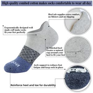 BATAIDIS Womens Running Socks No Show Athletic Cushioned Ankle Socks S-M(9-11) Blue1 - BeesActive Australia
