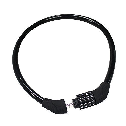 Sanwo Security Bike Lock 4 Digit Resettable Combination Cable Lock for Bicycle, 2 Feet x 1/2 Inch - BeesActive Australia