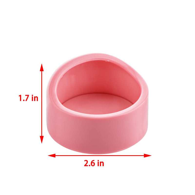 2 Pcs Hamster Bowl Plastic Food Bowl and Water Dish for Hamster Hedgehog Guinea Pig Sugar Glider Rat Gerbil Mice Rodent (Blue and Pink) - BeesActive Australia