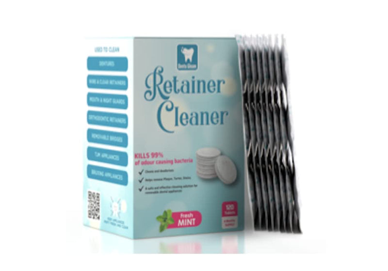 Denta Gleam, Retainer Cleaning Tablets – Denture Cleaning Tablets -120 Tablets - 4 Months Supply - Minty Fresh - Stain Free, Retainer, Denture, Aligners, Removable Bridges, Gumshields, Premium Product - BeesActive Australia