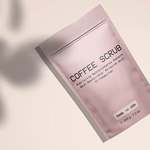 Life's Butter Exfoliating Natural Arabica Coffee Scrub effective against Cellulite, Stretch Marks, Scars, and Acne. Best skin exfoliation product with Organic Shea Butter and Organic Sweet Almond Oil - BeesActive Australia