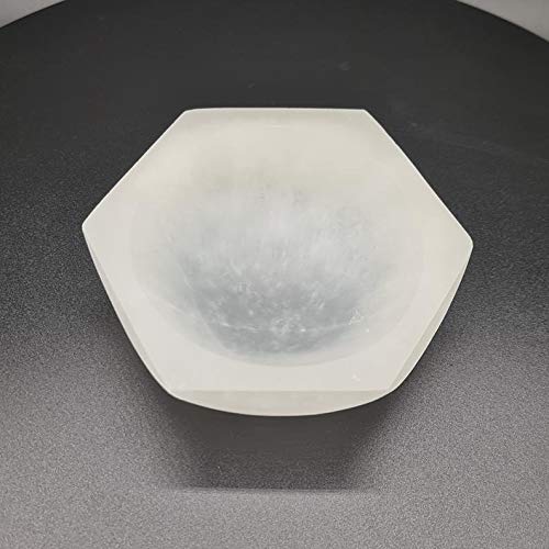 Selenite Bowl (Hexagon, Oval, Moon) Cleansing Bowl, Cleansing, Charging, Meditation, Energy, Crystal, Healing (Hexagon) Hexagon - BeesActive Australia