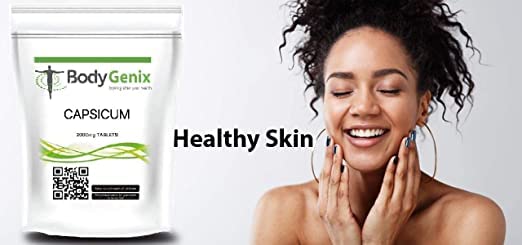 Capsicum 2000mg Tablets Bodygenix UK Mnufactured Fat Burn, Metabolism Booster (120) 120 - BeesActive Australia