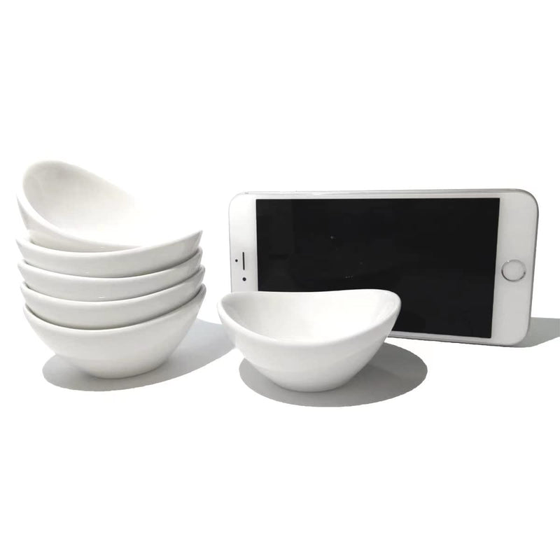 Holitika Sauce Dish-Dipping Bowls,Sauce Cups/Bowls/Dishes for Soy Sauce,Ketchup,BBQ Sauce,Sushi Soy Sauce - White Porcelain,1 Oz,Set of 6,D1 - BeesActive Australia