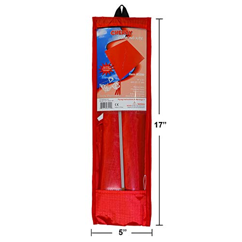 [AUSTRALIA] - In the Breeze 3299 - Cherry 30 Inch Diamond Kite - Solid Red, Fun, Easy Flying Kite 