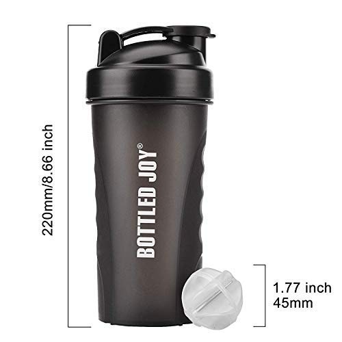 VENNERLI Protein Shaker Bottle 800ml Shaker Cup with Mixer Ball BPA Free Plastic Leakproof Sports Water Bottle for Fitness Sports and Travel Non-Slip Mix Drinking Bottle 34oz / 800ml Black - BeesActive Australia