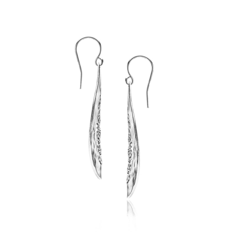 925 Sterling Silver Earrings Large Drop Shape Lace, Oxidized, Stylish, Hypoallergenic, Nickel and Lead-free, Artisan Handcrafted Designer Collection, French Wire Back, Made In Israel, Gift For Her - BeesActive Australia