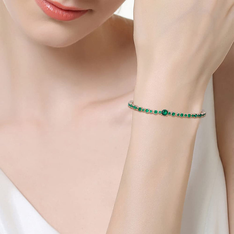 KUNSIR Slider Charm Cubic Zirconia Bracelet in 925 Sterling Silver, Mother's Day Bracelets… Style 3 - BeesActive Australia