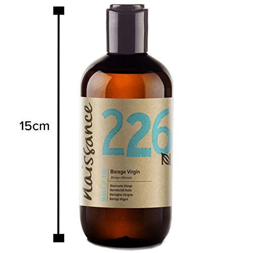 Naissance Virgin Borage (Starflower) Oil 8 fl oz - Naturally High in GLA (Gamma-Linolenic Acid) Pure, PA Free, Cold Pressed, Vegan, Hexane Free, Non GMO - Balancing & Nourishing Moisturizer - BeesActive Australia