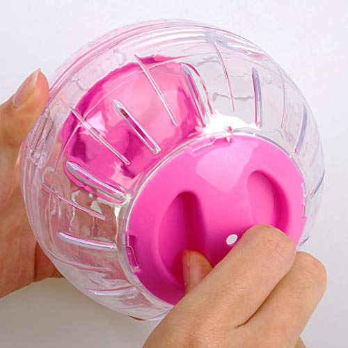 New Cute Hamster Running Ball 4.72 Inches, Crystal Ball for Hamsters,Small Silent Exercise Wheel, Small Animals Cage Accessories ,Small Animal Pet Toys Ball ,Mouse Ball Pink - BeesActive Australia