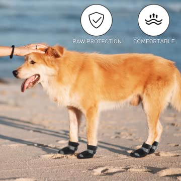 Waterproof Dog Shoes for Large Medium Dogs - Dog Booties Paw Protection with Adjustable Straps Rugged Anti-Slip Sole - Dog Boot Walking Running Hiking Outdoors Pet Boots Paw Protectors Comfortable 5# (Width: 2.6") Black - BeesActive Australia