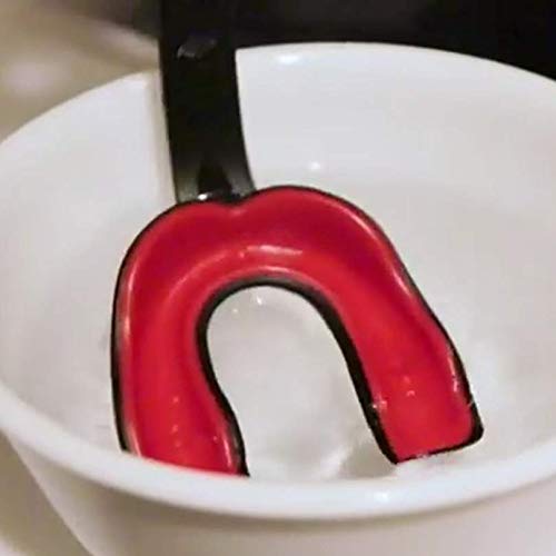 [AUSTRALIA] - Oral Mart Sports Mouth Guard with Strap (6 Best Colors & USA Flag) (Football/Lacrosse/Ice Hockey) - Strapped Mouthguard for Football, Ice Hockey, Lacrosse, College Football (/w Vented Case) Red Blaze Adult (Age 11 & Up) 