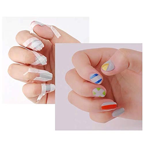 HuiYouHui 5 pcs Nail Art Adhesive Tapes Stickers, Nail Art Tips Guide Tapes Tape, 0.5cm Creative DIY Design Nail Sticker Strong Sticky Glue Tape French Style Manicure Nail Art for Professional Use - BeesActive Australia