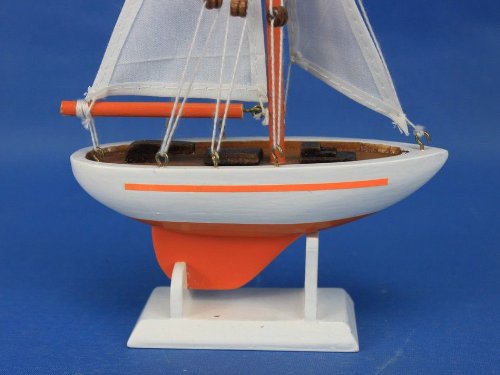 [AUSTRALIA] - Hampton Nautical Pacific Sailer Orange 9" Hampton Nautical Model Ship, Fully Assembled (Not a Kit) 9 inch 