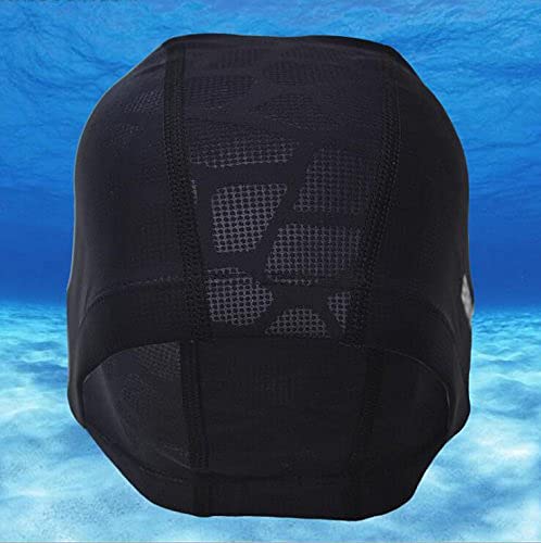 SheShy Swim Cap, Flexible Nylon Spandex Fabric Cotton PU Fiber Swimming Bathing Cap Hat for Men Women Kids Adults Black - BeesActive Australia