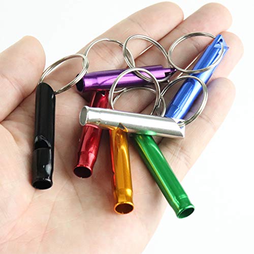 Set of 12 Extra Loud Whistles for Camping Hiking Hunting Outdoors Sports and Emergency Situations, Sturdy but Light Aluminium Key Chain Signals - BeesActive Australia