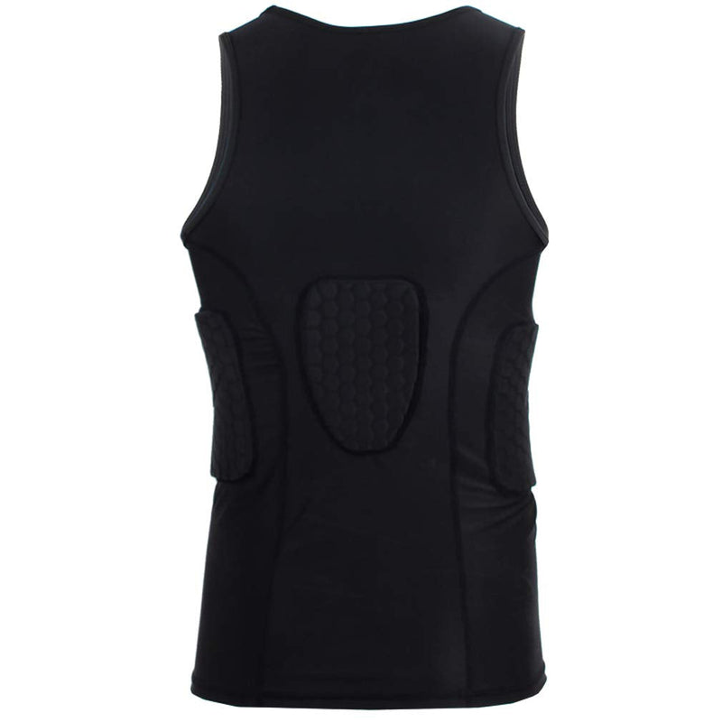 Minimal Men’s Padded Compression Shirt Sports Protective Vest Rash Guard Soccer Basketball Training Tank Top XL(Chest:34.25") - BeesActive Australia