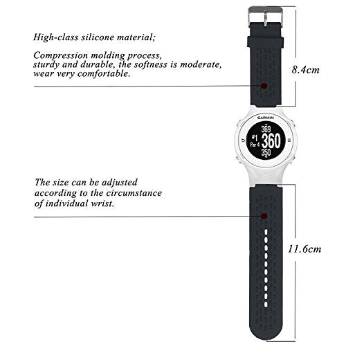 Band for Garmin Approach S2 / S4, Soft Silicone Replacement Watch Band Strap for Garmin Approach S2 / S4 Black - BeesActive Australia