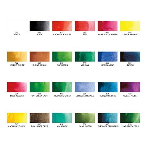 Kuretake GANSAI TAMBI Watercolor, Handcrafted, Professional-Quality Pigment Inks for Artists and Crafters, AP-Certified, Show up on Dark Papers, Made in Japan (24 Colors Set) 24 Colors set - BeesActive Australia