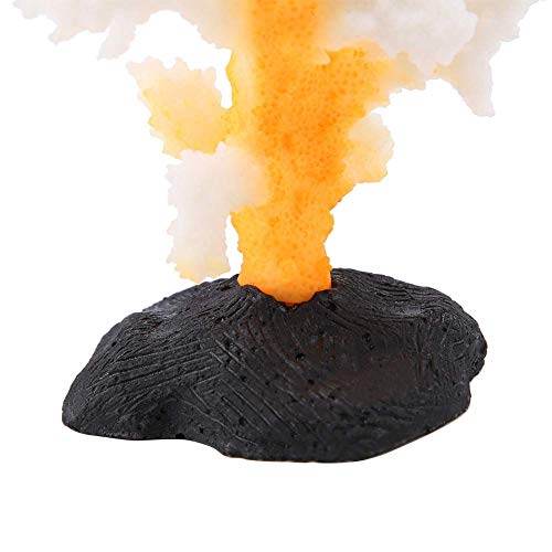Hffheer Aquarium Artificial Coral, Fish Tank Artificial Coral Simulation Plant Luminous Silicone Coral for Fish Tank Landscape Decoration Aquarium Ornaments Yellow - BeesActive Australia