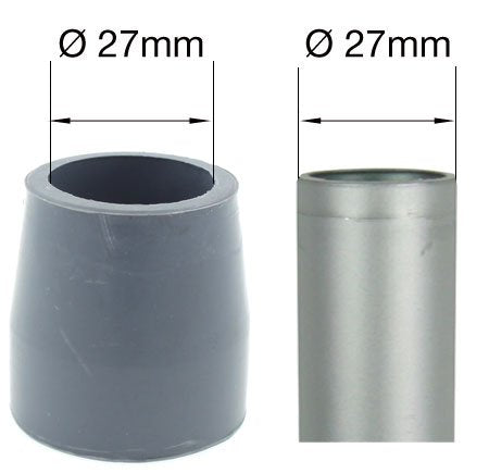 27mm Grey Rubber Ferrules Ideal for Drive Medical Folding Walking Frames - by Lifeswonderful (10) 10 - BeesActive Australia