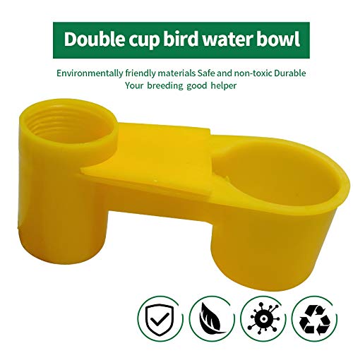 MUDUODUO 12Pcs Automatic Bird Drinker Cups Upgraded Pigeon Water Bottle Feeder for Cage YELLOW - BeesActive Australia