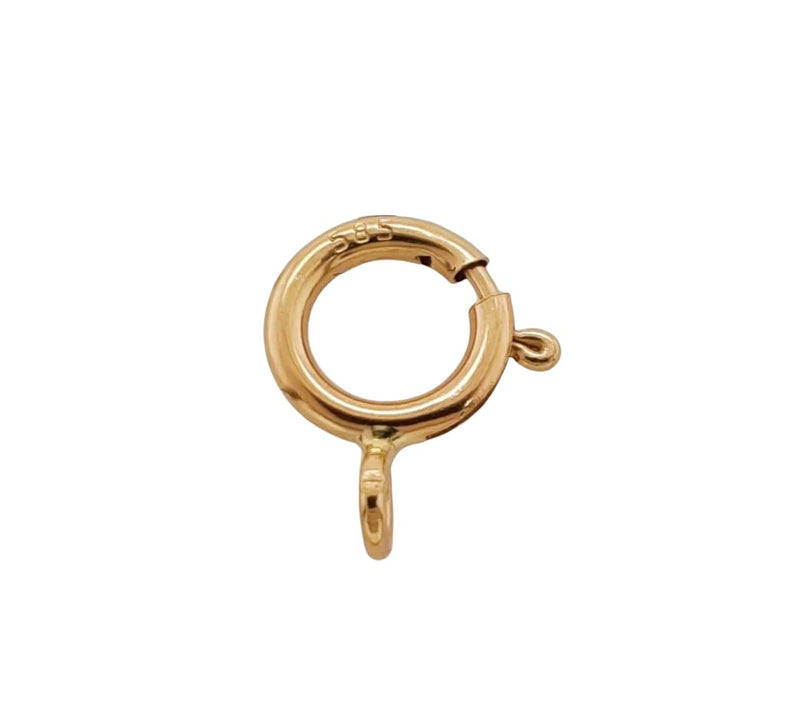 6MM 14K Solid Yellow Gold Spring Ring Clasp Open Ring Made in Italy by CRAFT WIRE 6MM - BeesActive Australia