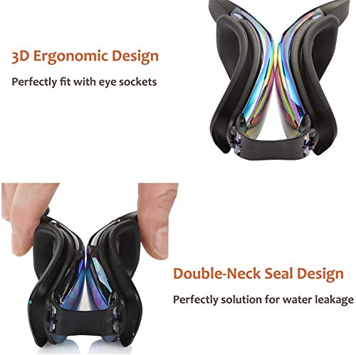ALLPAIPAI Swim Goggles | Swimming Goggles | Pack of 2 No Leaking Anti Fog UV Protection Triathlon with Nose Clips + Ear Plugs,Swim Goggles for Women Men Adult Youth Kids Child - BeesActive Australia