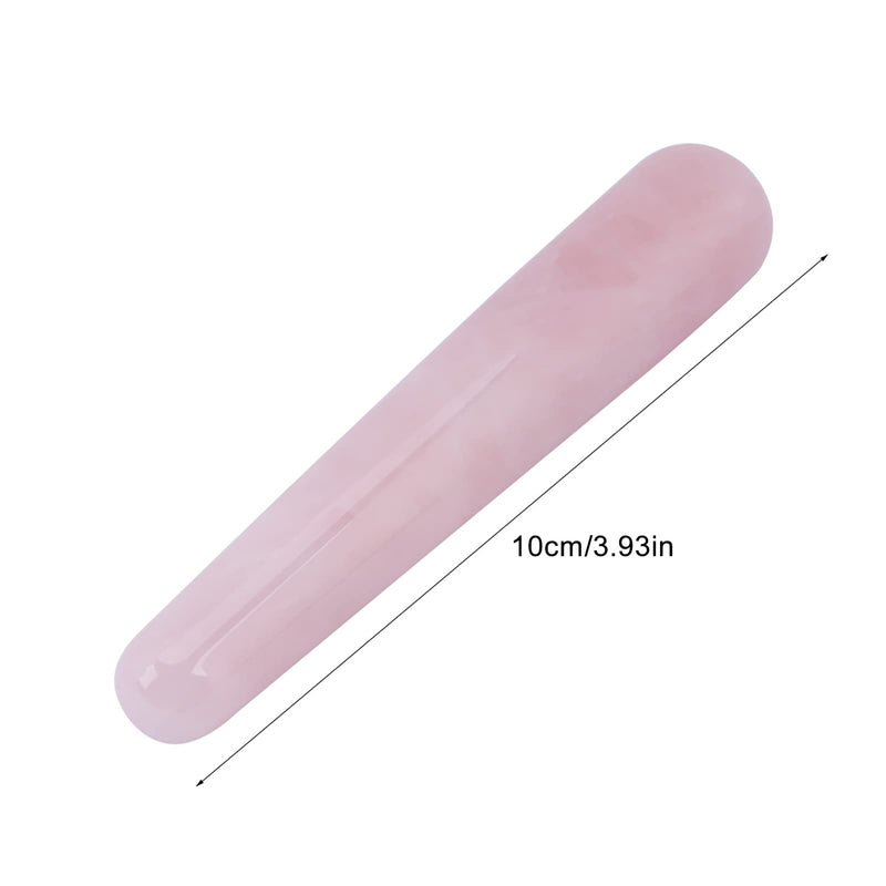 FTVOGUE Massage Stone Rose Natural Quartz Crystal Face Massage Wand Stone Smooth Stick Massaging Treatment Tool Pink 110mm(Pink) - BeesActive Australia