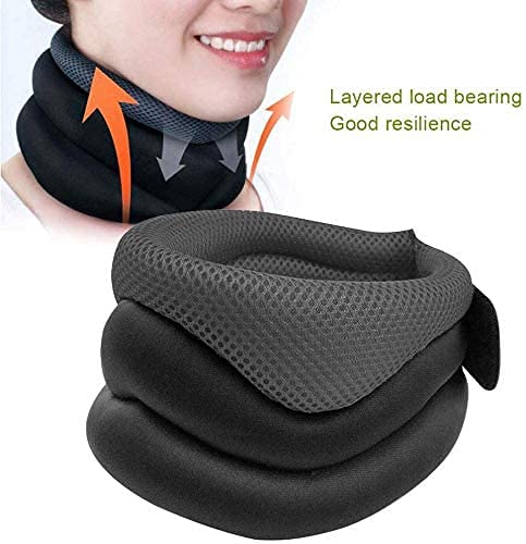 Women Neck Support Brace Ergonomic Cervical Collar Breathable Neck Brace for Pain-Relief Soft Foam Adjustable Neck Collar Protector for Stabilizes Vertebrae, Sleeping, Relieves Pain Pressure (Grey) Grey - BeesActive Australia