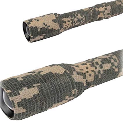QPOWER 12 Rolls Camouflage Tape Wrap - Multi-Functional Stretch Bandage Self-Adhesive for Hunting Gun-Protective Wrap Military Camo Non-Woven Fabric - BeesActive Australia