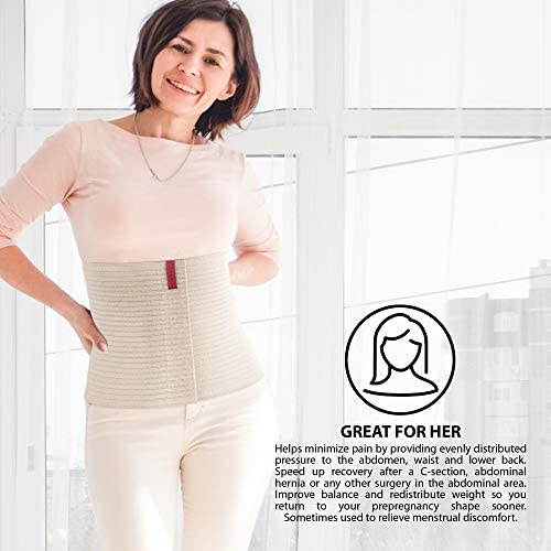 ORTONYX Premium Umbilical Hernia Belt for Men and Women / 10.25" Abdominal Binder With Hernia Support Pad - Navel Ventral Epigastric Incisional and Belly Button Hernias - Beige OX5241-10-L/XL L/XXL (35"-52") - BeesActive Australia