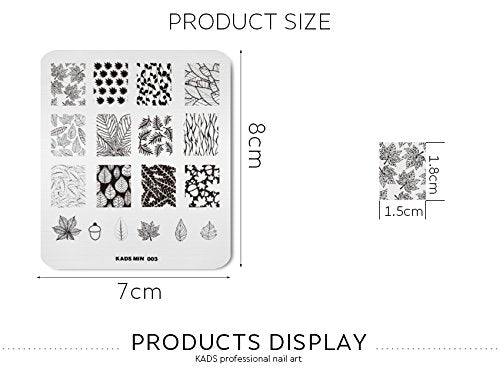 KADS Nail Art Stamping Plate Plant Leaf Shape Pattern Stamp Template Image Plates for Nail Salon Designs Color-22 - BeesActive Australia