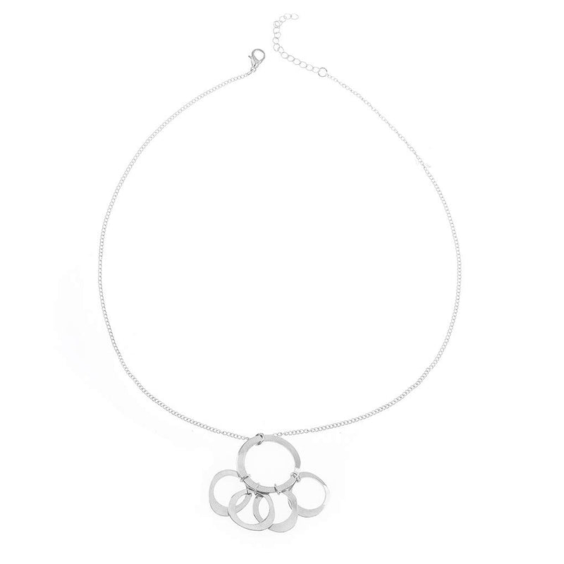 Yalice Simple Circle Round Pendant Necklace Chain Ring Necklaces Jewelry for Women and Girls - BeesActive Australia