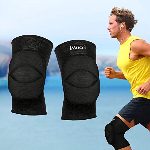 iMucci Professional Protective Knee Pads - 0.78 inch Thick Sponge Non-Slip Sports Dance Kneepad (Back with Hole Size L) Back with Hole X-Large - BeesActive Australia