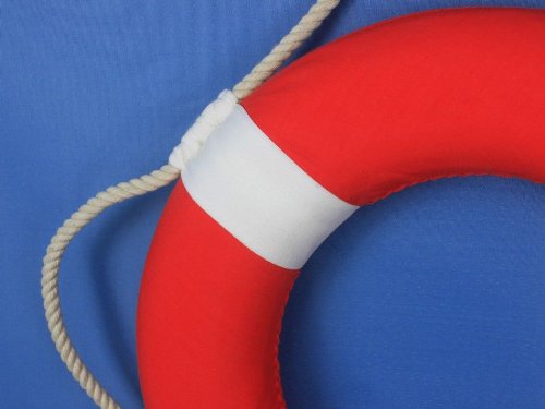[AUSTRALIA] - Hampton Nautical Decorative Vibrant Red Lifering with White Bands, 15 inches 