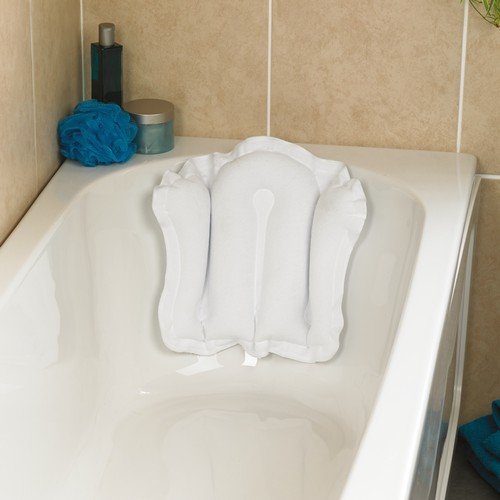 Homecraft Inflatable Bath Pillow, Comfortable Bath Cushion for Head, Neck, and Back, Non-Slip Suction Feet and Terry Cloth Cover, Quality Support, Bathtub Accessory (Eligible for VAT relief in the UK) - BeesActive Australia