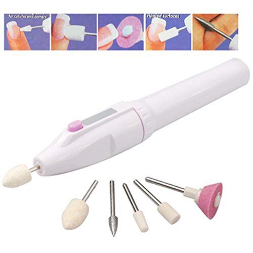 Exceart Electric Nail File Fingernail Files Nail Buffer Professional Nail Tool with 5 Attachments for Women Girl - BeesActive Australia