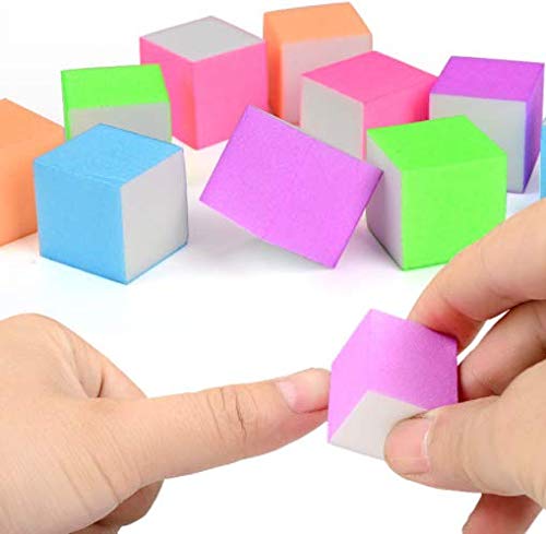 DNHCLL 10 PCS 4 Way Sanding Buffing Manicure Polish Block Environmental Protection Tasteless Nail Tools Small Tofu Block Nail File Professional Manicure Tools (Random Color) - BeesActive Australia