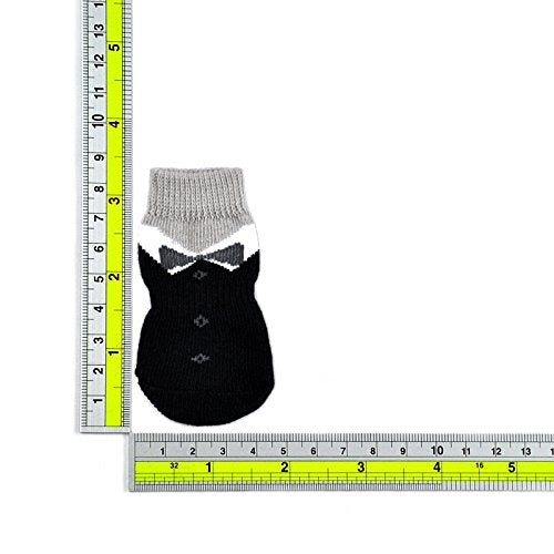 Posch Anti-Slip Knit Socks for pets with Traction Soles for Indoor Wear, Slip On Paw Protectors Medium Black - BeesActive Australia
