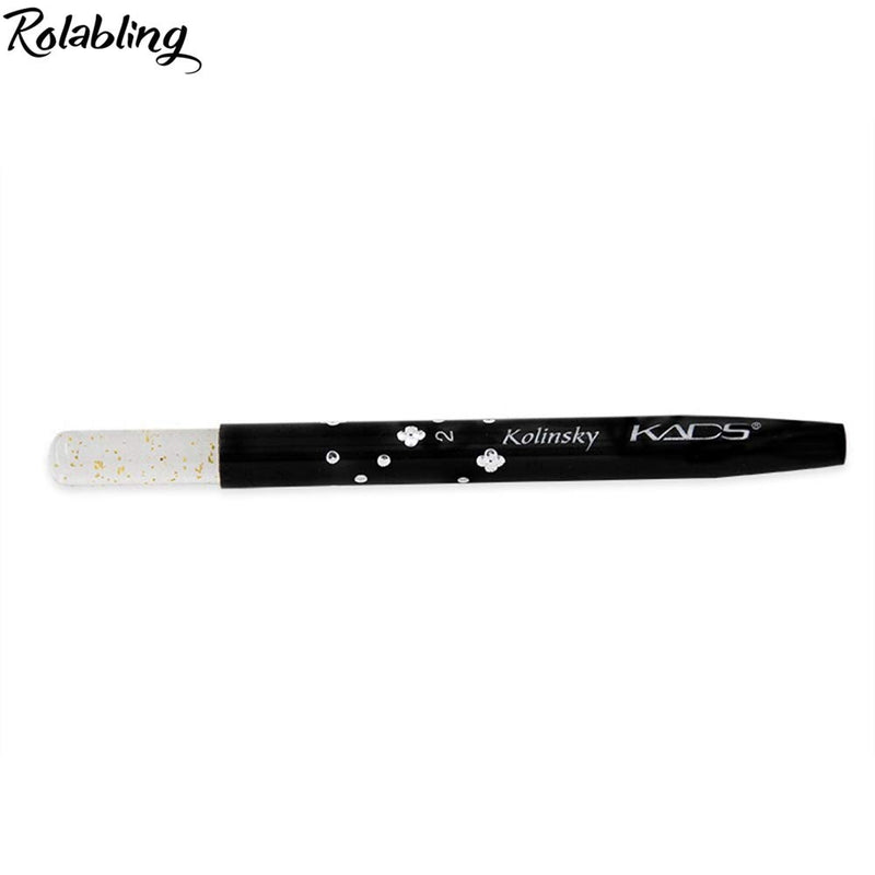 Rolabling Size 4# Black 100% Kolinsky Sable Acrylic Nail Art Brushes UV Gel Nail Painting Pen Brushes (Size 4) - BeesActive Australia