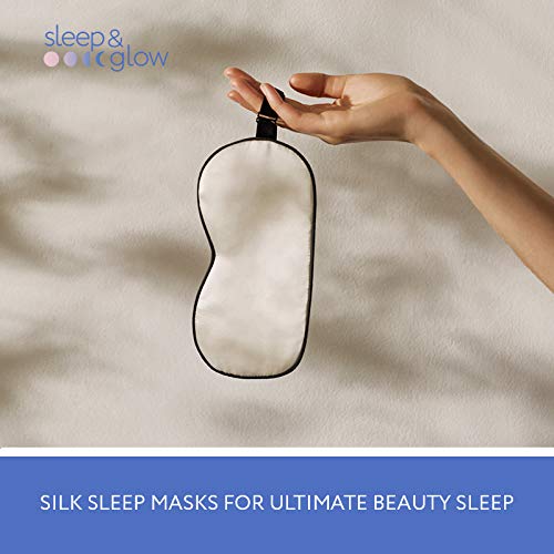 Sleep&Glow Silk Sleep Mask – 100% Natural 19mm Grade 6A Mulberry Silk – 100% Natural Silk Filling - Completely Blocks Out The Light – Adjustable Band – Unbelievably Light - BeesActive Australia