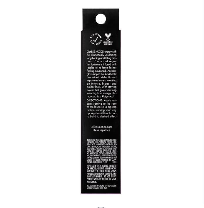 e.l.f. Big Mood Mega Volume & Lifting Mascara, Bold Volume & Instant Lift, Creates Long-Lasting Voluminous Lashes, Deep Brown, 1.1 Oz (10mL) - BeesActive Australia