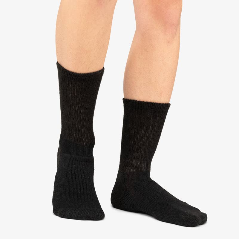 thorlos Wx Max Cushion Walking Crew Socks Medium Black - BeesActive Australia